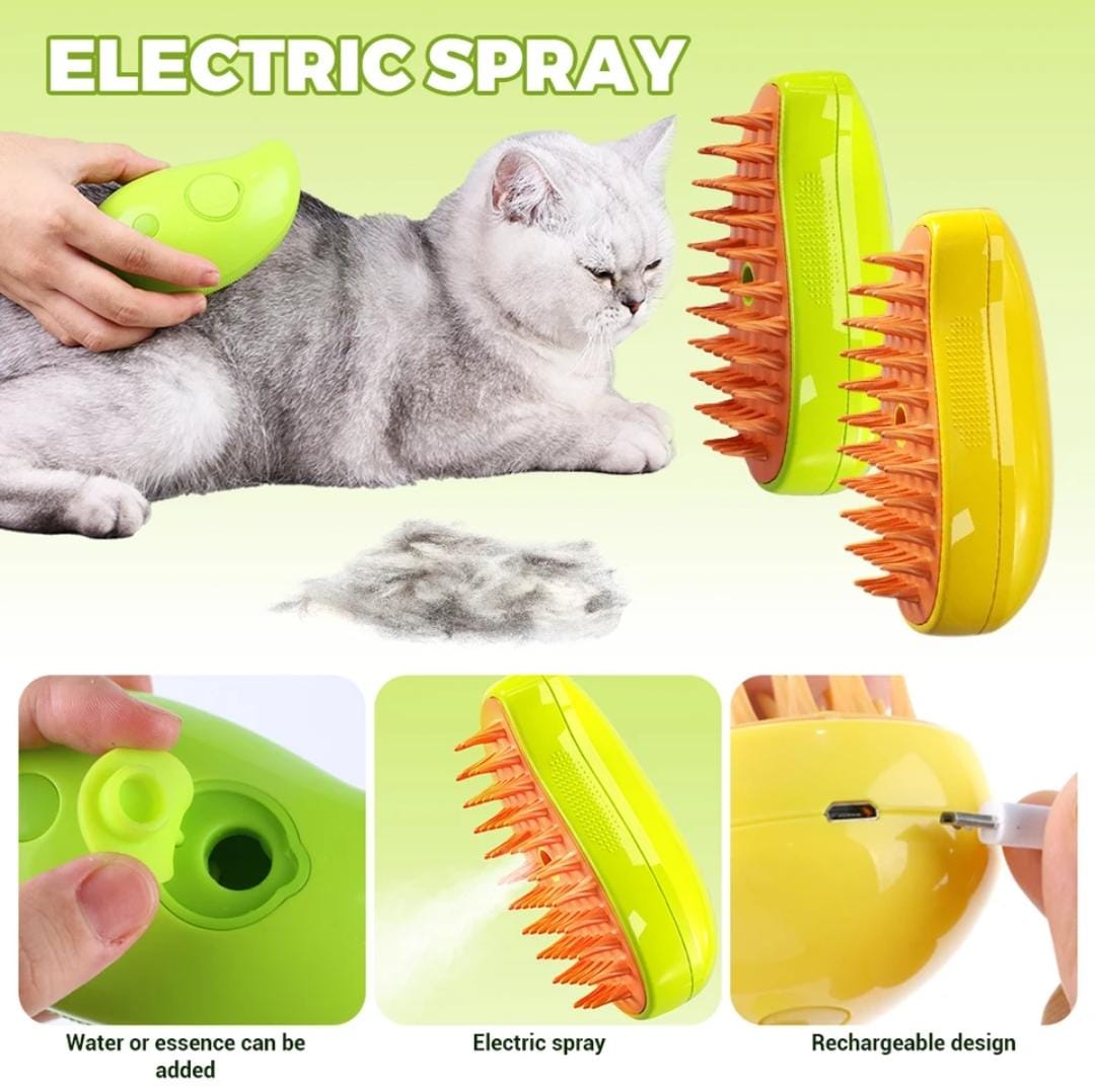 Cepillo Mascotas  Vaporizador 3 En 1